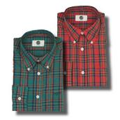 View Item Art Gallery Clothing Classic Mod Stewart Tartan Check Long Sleeve Shirt Red Gree